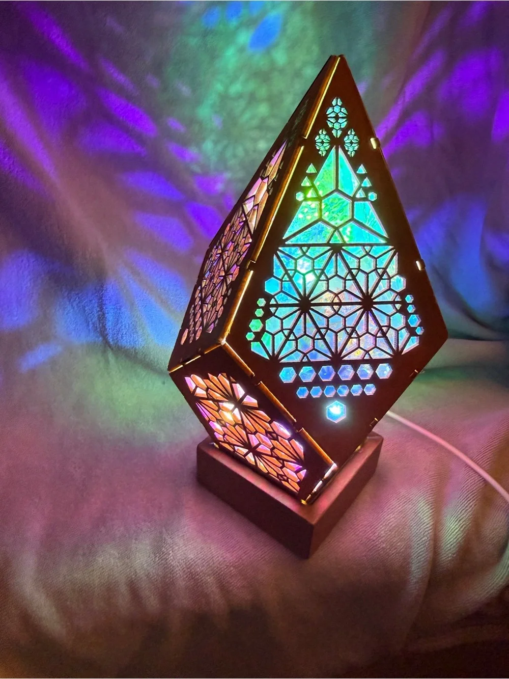 LED Geometric Lantern Accent Light in Multicolor - Home Accents